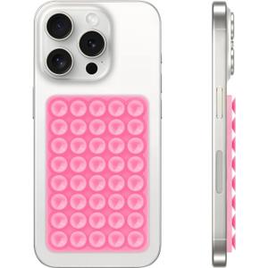 2 x Silicone Suction Cup Phone Case Mount, Hands-Free Strong Grip Holder for Selfies and Videos, Silicon Adhesive Phone Stand Sticky with Higher Suction Power for Cell Phone Pink