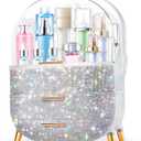 Ptesly Teen Girls Gift Makeup Organizer, Skincare & Jewelry Storage, Cosmetics Display Case, Makeup Holder, Bathroom Organizer (Bling Rhinestone)