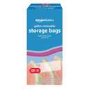 Amazon Basics Reclosable Gallon Food Storage Bags, BPA Free, Count of 120