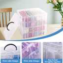 VTG Bead Organizer Box, 112 Pcs Small Organizers, 3-Tier Bead Storage Containers Portable Organizer and Storage Box Stackable Plastic Cases for Bracelet Making DIY Jewelry Nail Charms
