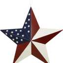 Patriotic Metal Barn Star Wall Decor, 21inch Hanging Country Rustic Star for July 4th Decoration