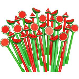 30 Pcs Cute Watermelon Gel Ink Pens - 0.5 mm Black Ink Fun Kawaii Fruit Writing Instruments for Kids School Office Home Supplies - Party Favors