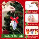 Shappy 84 Pcs Christmas Fillable Clear Plastic Bulb Shape Ornaments Set Including Christmas Tags, Cute Bows, Silver Strings and Lids for Candy DIY Crafts Tree Party Decorations