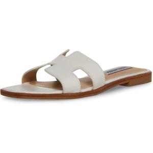 Steve Madden Women's Hadyn Sandal (7.5, White Leather)