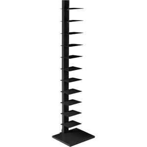 SEI Furniture 12 shelf Metal Spine Book Tower, Black SEI Furniture 12 shelf Metal Spine Book Tower, Black