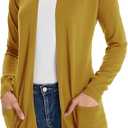 GRACE KARIN Women Lightweight Cardigan Sweaters with Pocket Long Sleeve Shrugs 2XL