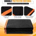 Auramoove - Polyester Moving Blankets Heavy Duty - Furniture Pads with Padded Fiber Filling for Moving, Storage, Shipping & Furniture Protection - 72" x 40", 6-Pack