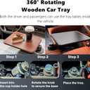 HZGAMER Wood Car Desk for Laptop, 360 Rotating Wood Cup Holder Table Tray for Drivers and Passengers, Car Accessories Compatible with Tesla Model Y/3/S, Ford F150/Explorer/Maverick & Most Vehicles