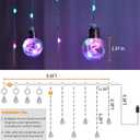 Color Changing Wishing Ball Curtain Lights, 9.8 x 3.3 FT RGB LED Fairy Light with Remote App Control, Music Sync Window Backdrop Wall Hanging Lights for Bedroom Party Halloween Christmas Decoration