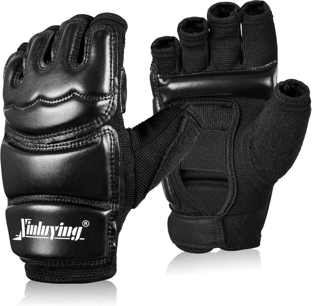 Xinluying Punch Bag Taekwondo Karate Gloves for Sparring Martial Arts Boxing Training Fingerless Women Kids Large