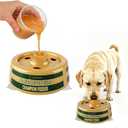 Golden Cup Slow Feeder Dog Bowls for Liquid Treat, Textured Spherical lid Integrated Anti-Slip Base, Yogurt Bone Broth Lick mat Dog Toy Prevent Accidental Ingestion Assist Digestion, slowing Feeding