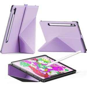 INFILAND Case for Samsung Galaxy Tab S10 Lite/Tab S10 FE/ S9 FE 5G 10.9 Inch/Tab S9 11 Inch, Slim Protective Cover with Multi-Angle Magnetic Origami Stand, Auto Wake/Sleep (Lilac Purple)