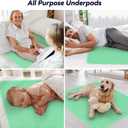 FYGRIP 4 Pack 36 x 36 Extra Heavy Absorbency Washable Underpads, Waterproof Quick Drying Nursing Incontinence Reusable Washable Bed Pee Pads for Dogs, Diaper Changing & Adults, Green