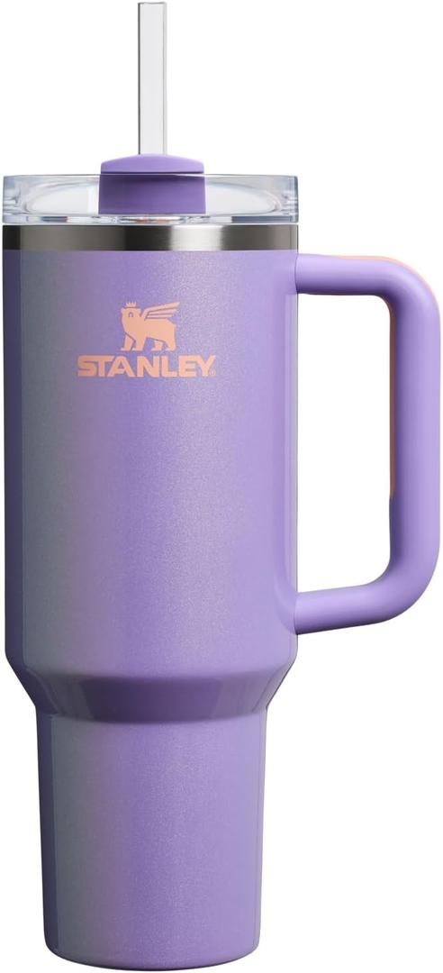 STANLEY Quencher H2.0 Tumbler with Handle and Straw 40 oz | Flowstate 3-Position Lid | Cup Holder Compatible for Travel | Insulated Stainless Steel Cup | BPA-Free | Periwinkle Shimmer