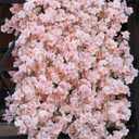 PARTY JOY 8pcs 47.2ft Artificial Cherry Blossom Flower Garland Hanging Vines for Spring Home Room Wedding Party Kawaii Decor (Pink-8PCS)