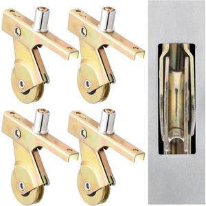 4 Pack Heavy Duty Steel Sliding Screen Door Rollers 1 Inch Smooth-Glide Roller with Spring-Loaded Arm, Adjusting Sleeve and Screws for DIY Repair, Screen Door Maintenance