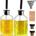 Olive Oil Dispenser Bottle for Kitchen with Metal Spout, Glass Oil Bottles 7OZ, Elegant Glass Cooking Oil Dispenser for Kitchen-2pcs