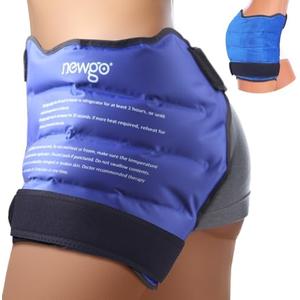 NEWGO Hip Ice Pack Wrap Cold Therapy Gel Pack for Hip Replacement Surgery, Bursitis, Sciatica Pain Relief & Swelling Relief, Reusable Cold Compress Wrap - Blue