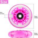 8pcs Inline Skate Wheels Led Light-Up Wheels 64/70/72/76/80mm w/Bushings 85-88A for Kids and Youth Beginners Children's Inline Skates Indoor/Outdoor Use (Pink, 76mm)