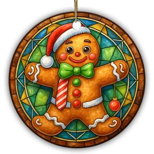 Handmade Gingerbread Man Christmas Ornament  Cute Candy Cookie Holiday Tree Decoration, Funny Festive Gift for Kids, Family, Friends, Gingerbread Lover Dcor Keepsake