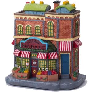 Christmas Village House with Light, Light up Market Scene Holiday Decor Building