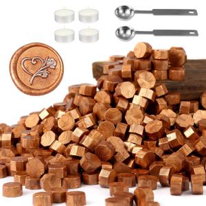 Yoption 360 Pcs Metallic Copper Sealing Wax Beads Set for Wax Seal Stamp with Candles and Melting Spoon