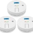 3 Packs, Smoke and CO Alarm,Smoke and Carbon Monoxide Detector,2 in 1,Smoke Detector Carbon Monoxide Detector Combo,85 db Alarm