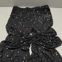 Women Rave Mesh Sheer Pants Flared Bell Bottom Pants for Dance Festival Clubwear, M