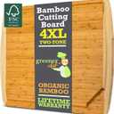 FSC Certified 36 x 24 Inch Extra Large Bamboo Cutting Board with Lifetime Replacements  4XL Butcher Block, Oversized Carving & Charcuterie Board, Stovetop Cover for Kitchen Counter Space (Two-Tone)