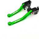 OEM Replacement Brake Clutch Levers for Kawasaki KLX110 (2002-2025) | KLX110L (2010-2025) CNC Aluminum Adjustable Handlebars | Motorcycle Control Lever Set with Easy Install (Glossy, Green)