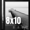 LaVie Home 8x10 Picture Frame 2 pack, Display Pictures 8 x 10, 8x10 Black Photo Frame with HD Plexiglass, Display Frame for Vertical or Horizontal, Classic Collection