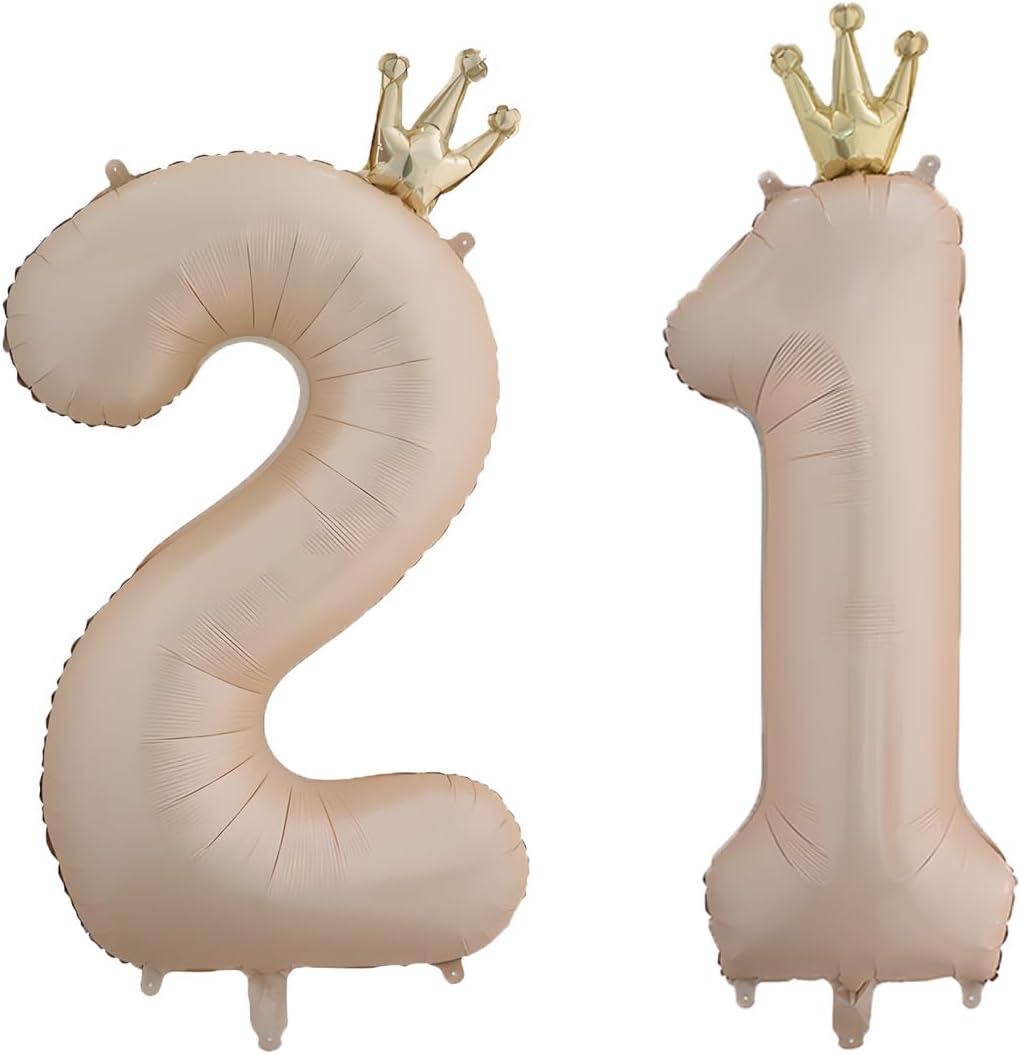 40 Inch Rose Gold Crown Number 21 Balloons, 21th Large Foil Helium Balloons, Gold 21th Celebration Decor Happy 21th Birthday Party,21th Birthday Party Decoration Wedding Anniversary Events Supplies 40 Inch Rose Gold Crown Number 21 Balloons, 21th Large Foil Helium Balloons, Gold 21th Celebration Decor Happy 21th Birthday Party,21th Birthday Party Decoration Wedding Anniversary Events Supplies