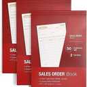 Juvale Invoice Book, 2 Part Carbonless (Red, 50 Sets, 1 Pack)