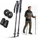 Collapsible Trekking Poles for Hiking & Walking | Telescoping Hiking Sticks with Tungsten Tip | Adjustable Height for All Trekkers | Durable Aluminum Poles, 53 inches
