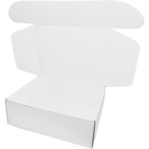 12x9x4 inches Small White Mailers Boxes Recyclable Corrugated Gift Box for Packaging Shipping Set of 10
