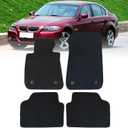 GXARTS 4 PCS Both Front & Rear Sedan Floor Mats Carpets Black Compatible with BMW E90 3-Series E91 328i 335i 335is M3 2006 2007 2008 2009 2010 2011 Anti- Slip