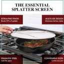 Splatter Screen for Frying Pan - 15 Inch Stainless Steel Grease Splatter Guard - Cover Oil Splash when Sizzling Bacon, Cooking Fried Chicken or Popcorn