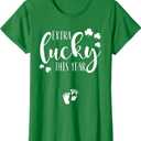 St Pattys Pregnancy Announcement St Patricks Day Pregnant T-Shirt (Small, Kelly Green)