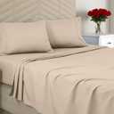 Utopia Bedding King Size 4 Piece Sheet Set - Brushed Microfiber - Soft Bed Sheets for King Size Bed - Includes 1 Fitted, 1 Flat, & 2 Pillow Cases - Deep Pocket (Beige)