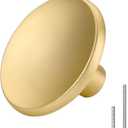 goldenwarm 5 Pack Gold Cabinet Knobs Kitchen Hardware Round Drawer Knob for Brushed Brass Cabinets Handles Closet Door Pulls Zinc Alloy