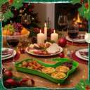 Uiifan Elf Themed Party Decorations, 24 Pcs Christmas Green Elf Boot Plates Disposable Plastic Serving Trays Xmas Party Supplies for Snacks