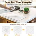 Stone Drying Mat, Quick Drying Fast Absorbent Non-Slip kitchen Dish Drying Mats, Foldable Diatomaceous Earth Mats for Dishes Cups,Match Any Countertop (PU Leather)