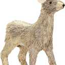 Syhood Christmas Deer Decor Champagne Standing Reindeer Decor 18" x 14" Under The Christmas Handcrafted Deer Figurines Elk Statues Gifts for Home Fireplace Table Holiday Decorations