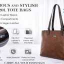 ECM 3pcs Vegan Tote Set for Women-Stylish Top Handle Laptop Bag Purse Sling Handbag Cosmetic Pouch bag-Travel Work Leisure