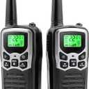 Walkie Talkies, MOICO Long Range Walkie Talkies for Adults Two-Way Radios with 22 Channels FRS VOX Scan LCD Display with LED Flashlight for Field, Survival Biking Hiking Camping 2 Pack (Silver A)