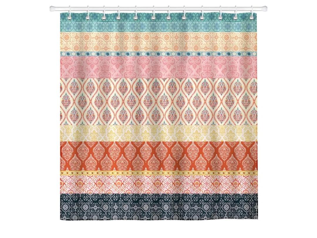 Rustic Boho Paisley Shower Curtain Sets, Waterproof Polyester Fabric Shower Curtains with 12 Hooks for Bathroom Home Decoration, 72 × 72 Inch Washable Bath Accessories Decor