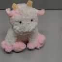 Hopearl Adorable Plush Cow Toy Floppy Dairy Cattle Soft Stuffed Animal Cute Birthday Gifts for Boys Girls Kids Toddlers, Pink, 9''