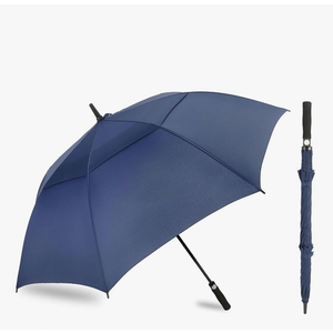 Automatic Open Extra Large Golf Umbrella Windproof Heavy Duty Large Umbrellas for Rain, Oversize Double Canopy Vented Stick Umbrellas for Golf and Outdoor Sports Size 62 in
