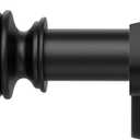 Black Curtain Rods for Windows 28 to 48 Inch,5/8 Inch Diameter Stainless Steel Adjustable Heavy Duty Curtain Rod with Brackets, Easy Installation for Indoor and Outdoor, Black 