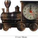 iplusmile Train Alarm Clock Retro Quartz Table Clock Vintage Locomotive Desk Decor for Kids Bedroom Train Lover Gift Battery Operated Analog